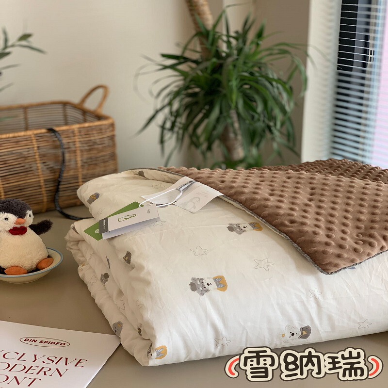 全棉印花豆豆被纯棉小碎花豆豆被芯可机洗秋冬豆豆被单双人春秋被|undefined