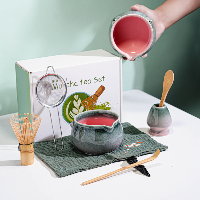 Cross-border Amazon bestseller ceramic frog cute matcha tea set with matcha whisk accessories