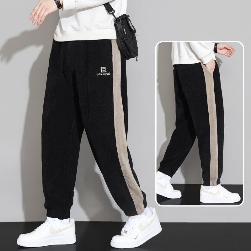 耐摩耗性出勤作業服男性カジュアルパンツ秋冬タイプのベルベットは、非磁性の鉄の束のないコーデュロイのズボンを厚くしています|undefined