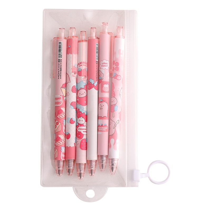 Prensa de dibujos animados eterno traje de lápiz estudiante cepillo pregunta pintura cepillo combinación lápiz gel pluma premio