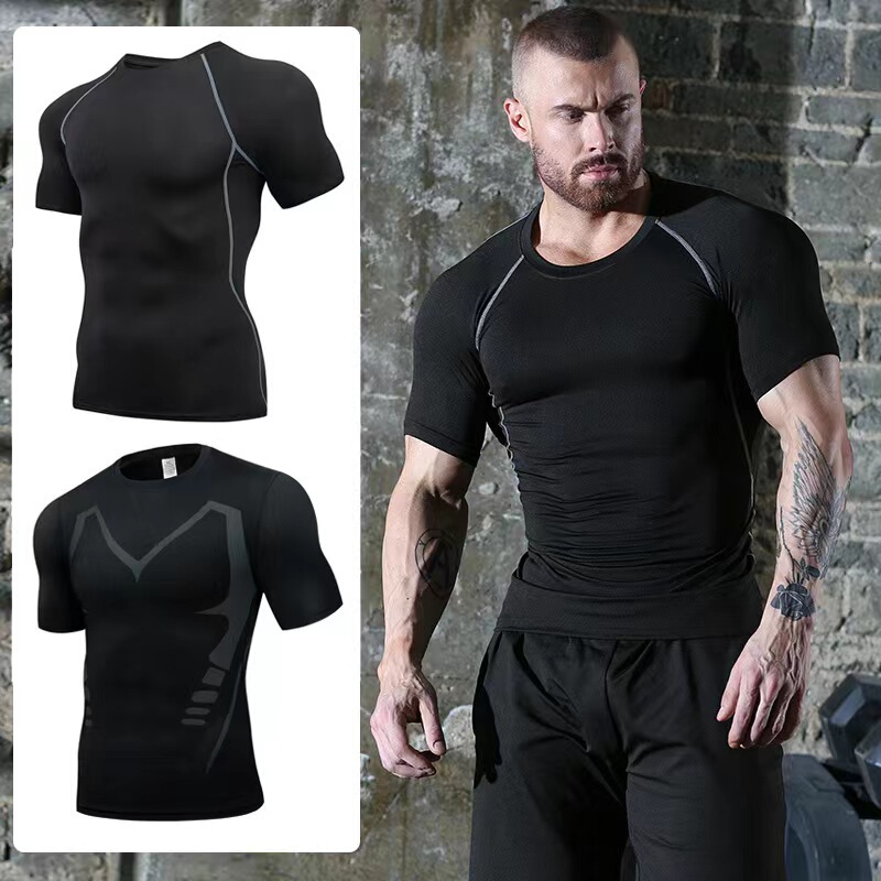 Cross-border sports tights fitness short-sleeved compression clothing running basketball training gym equipment quick-drying T-shirt