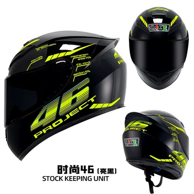 Motosiklet kaskı (dəbilqə) — Full-Face Helmet, Protective Riding Helmet for - fashion-46-black-lenses-s55-56cm