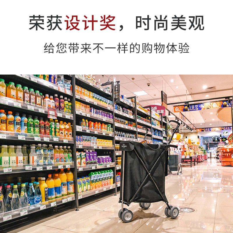 K9HX批發萬向輪買菜車摺疊超市購物車便攜快遞小推車戶外手推野營