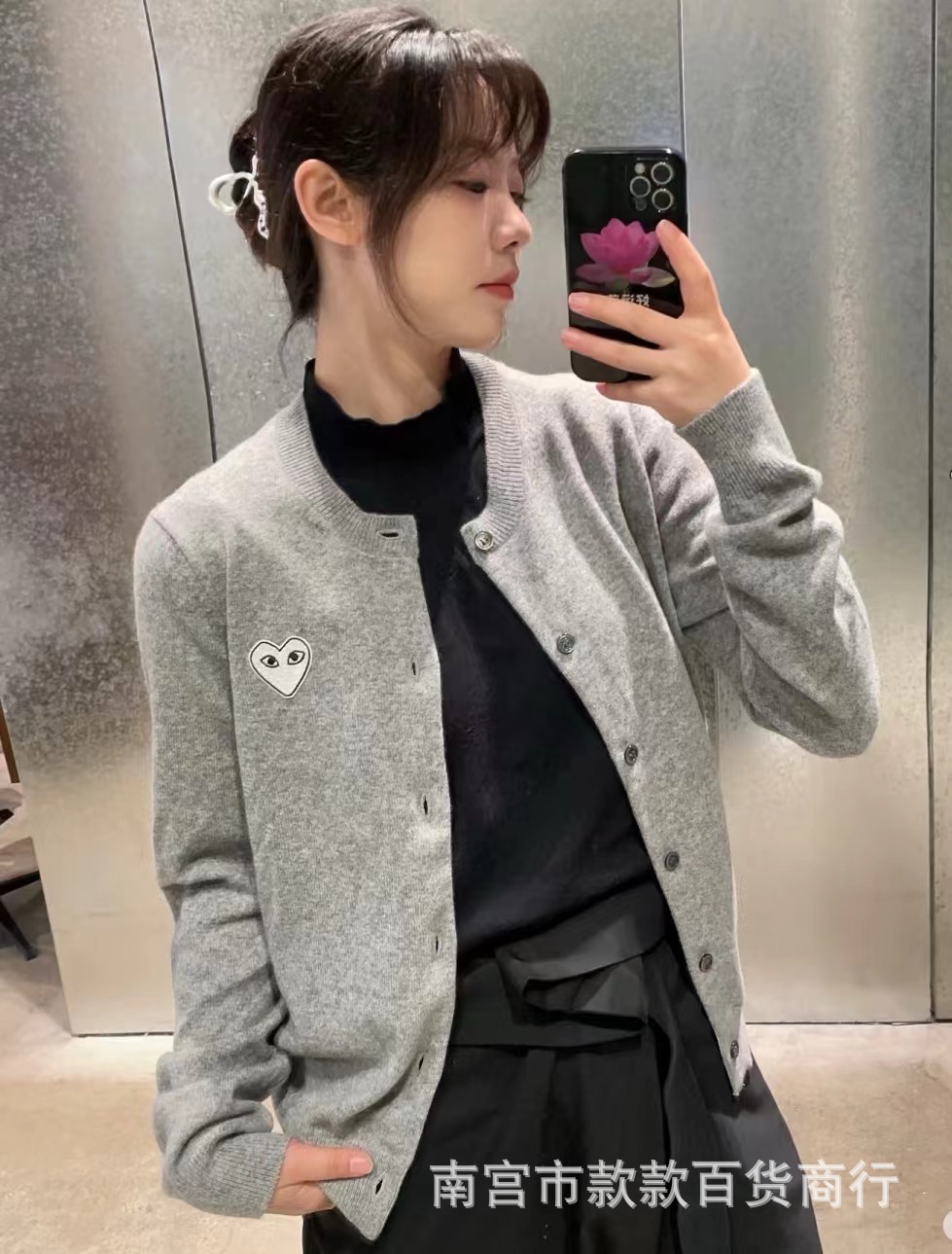 日本のニットセーター、川久保田風セーター、カーディガン、カップル・親子お揃い、メンズゆったりハート柄ウールセーター、保陵風インナー