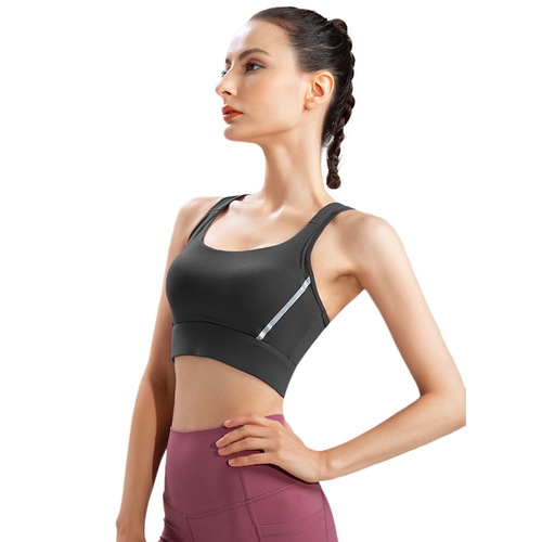 Shockproof sports bra for women, high-strength vest-style all-in-one bra, beautiful back, running yoga fitness bra