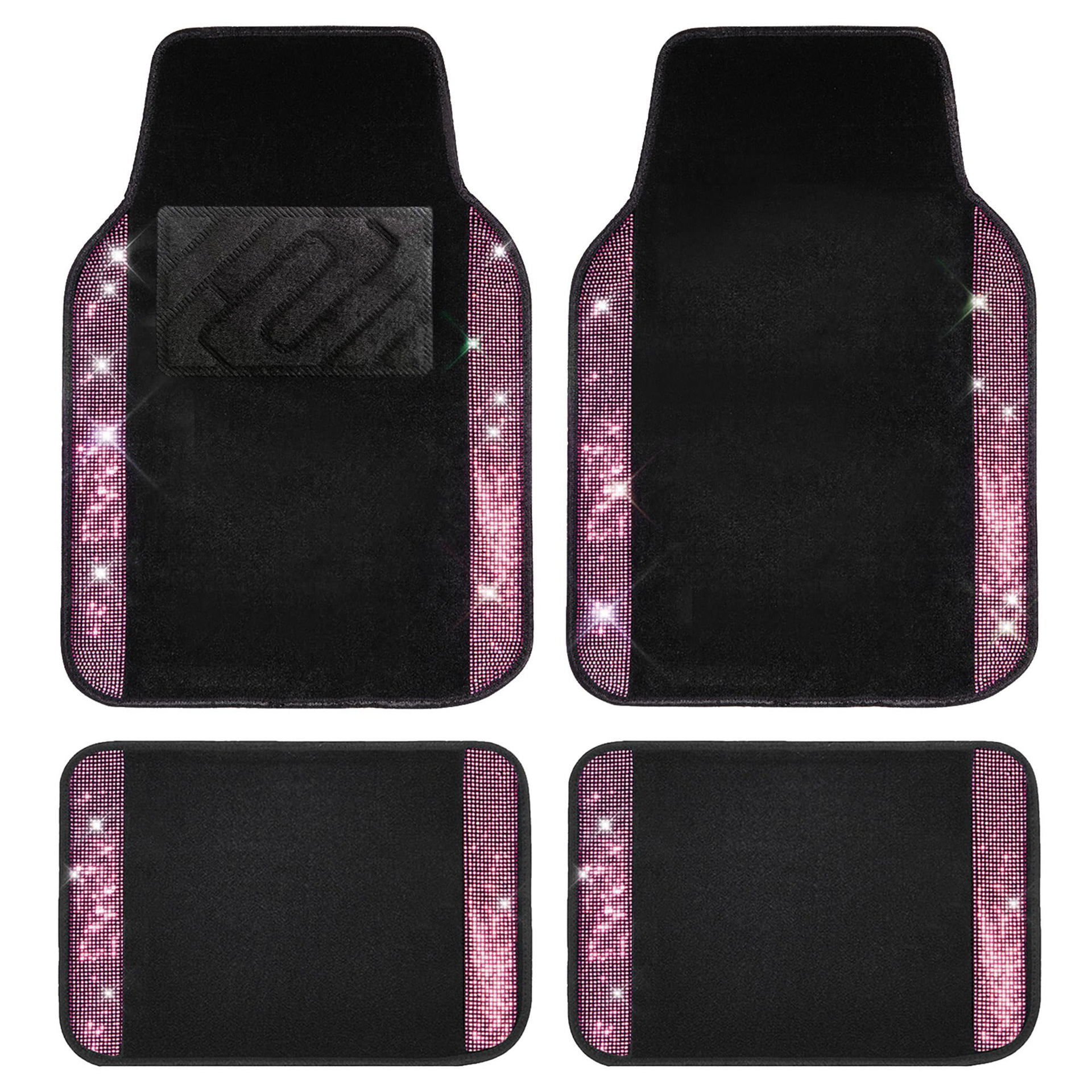 Cross-border Amazon minimalist car floor mats with crystal embellishments, made of durable and easy-to-clean crystal velvet, universal fit