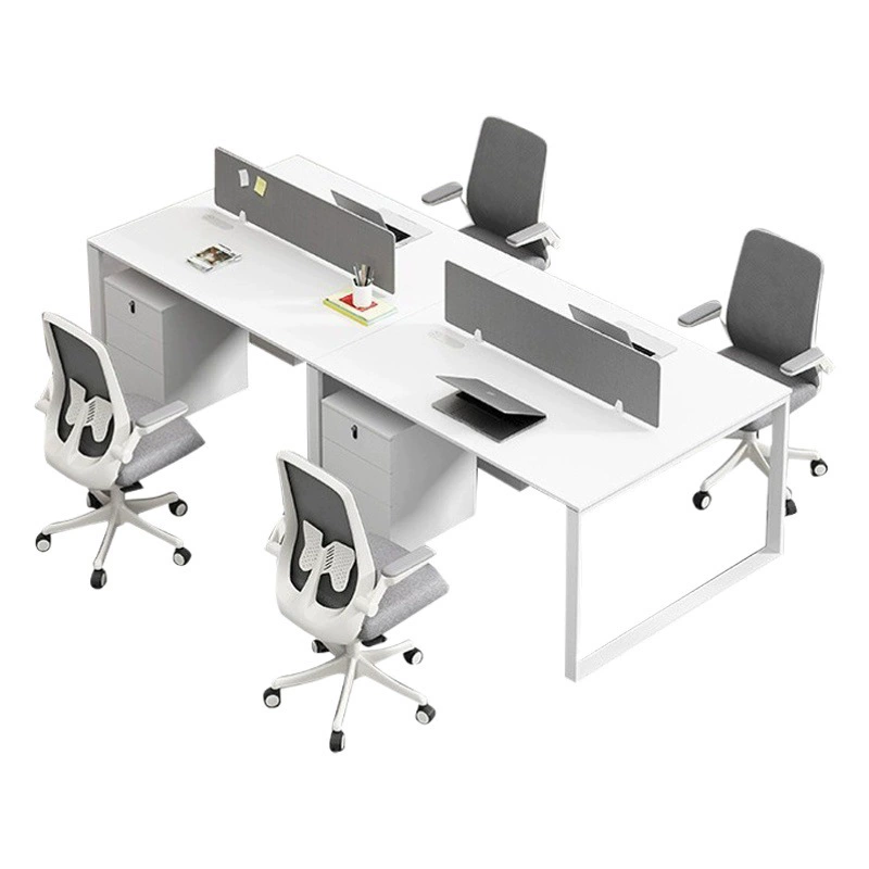 Стальной каркас штата простой современный белый 2/4/6 человек сидит экран станции офисный стол и стул набор финансовых компьютерный стол