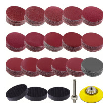 2寸植绒红砂跨境电商背绒圆盘砂气磨植绒砂纸片自粘角磨机手电钻