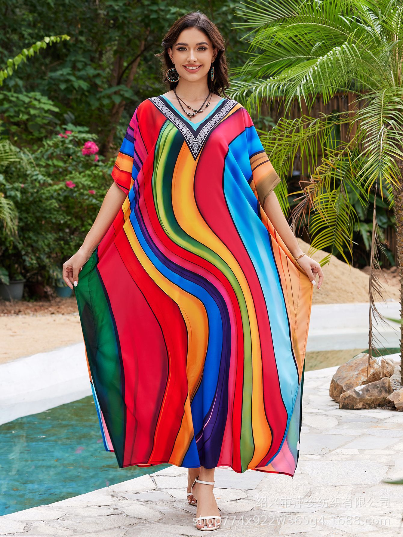 Transfronterizo Amazon nueva camiseta de playa ropa de vacaciones suelta bikini camiseta protector solar trajes de baño 5012