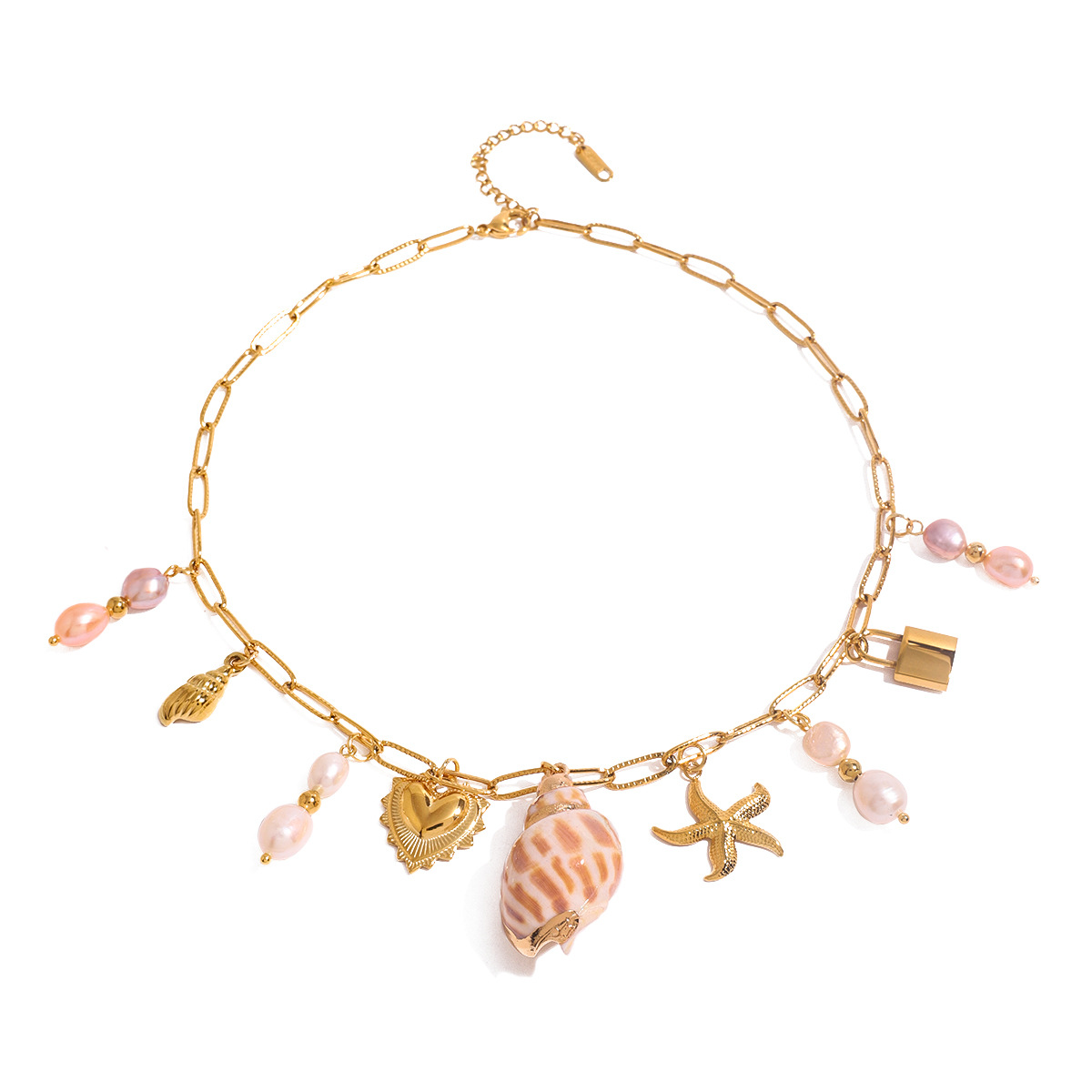 Collar con Colgante de Corazón de Acero Inoxidable Jieding, Collar con Perla, Joyería Dulce y Linda, Libre de Impuestos