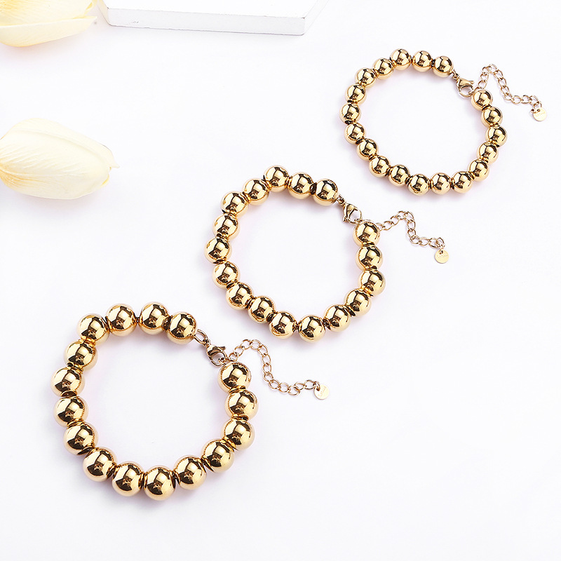 Plating Design Retro Ball Stainless Steel Plating Men's Bracelets