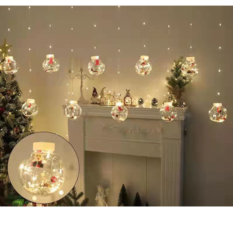 Manufacturer supply LED curtain lights, Santa Claus, snowman, wishing ball lights, strings, holiday decorations, copper wire lights, shop window lights