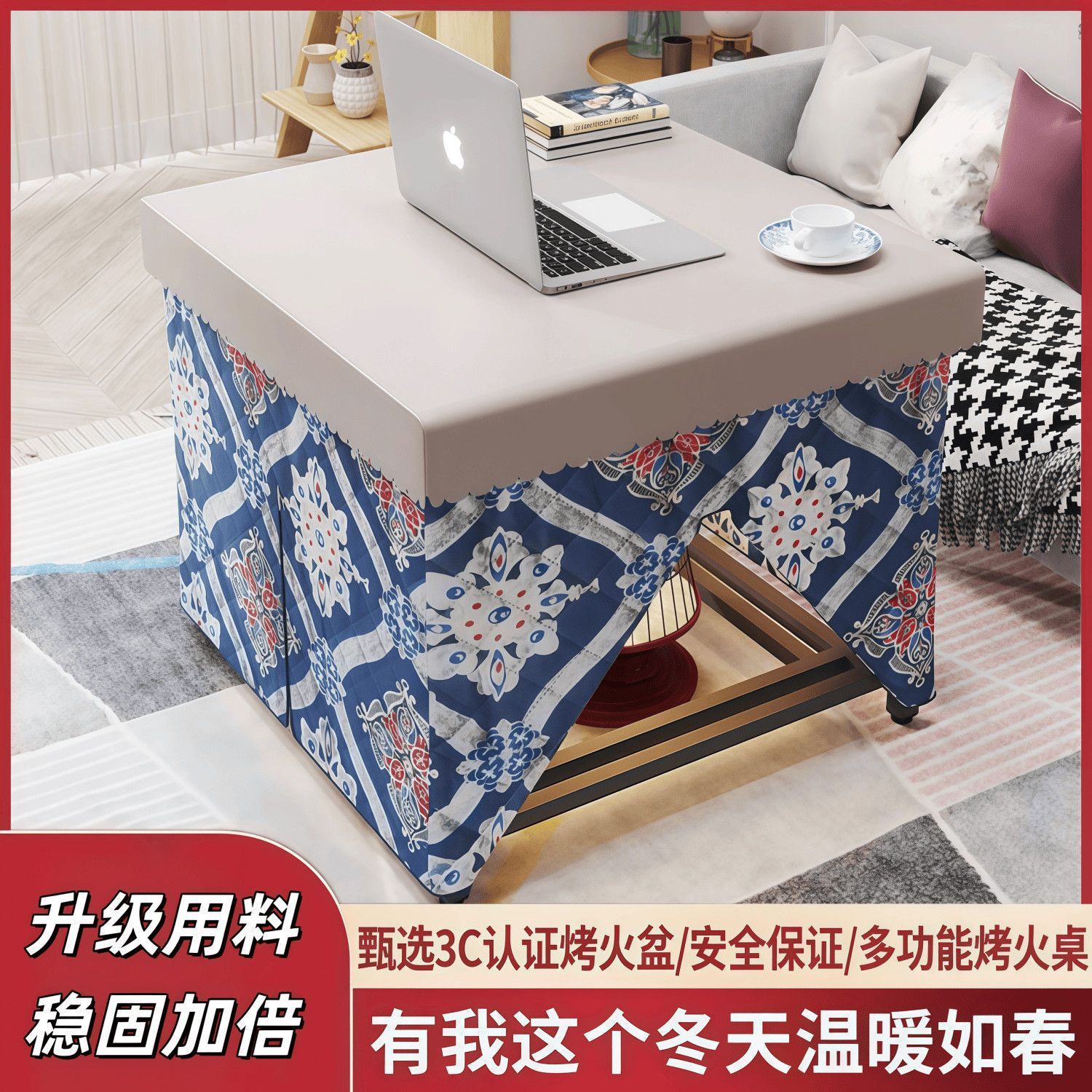 New Model of Fire Rental House Dormitory Rack Fire Table Heating Foldable Full Set of Household Dining Table Stainless Steel Winter