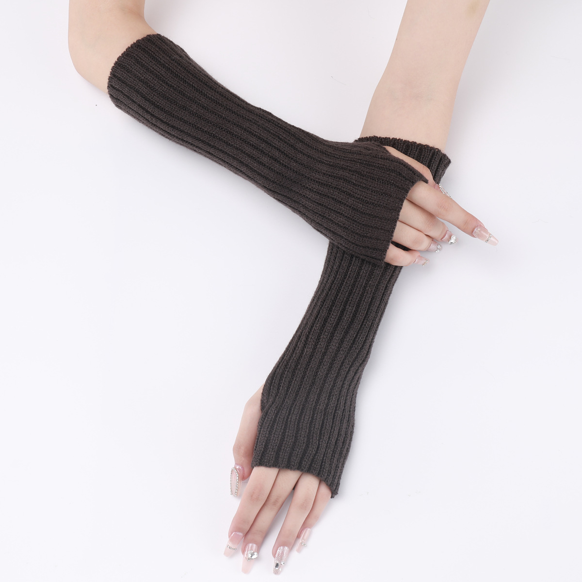 Fashion Style Women's Fashion Solid Color Knitted Fabric Gloves