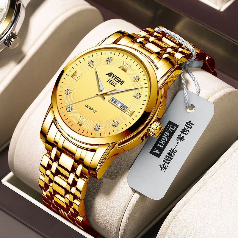 B- noble gold [Swiss imported movement] luminous calendar
