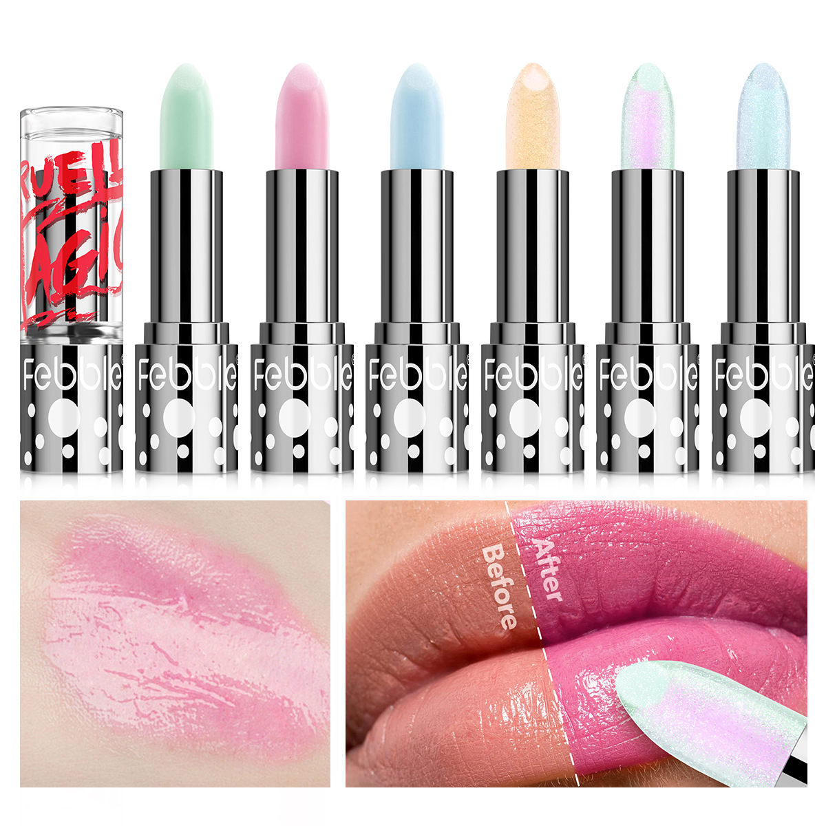 Febble brillo de labios transfronterizo lápiz labial hidratante mate duradero antiadherente al por mayor lápiz labial que cambia de color FBC052