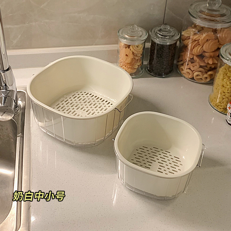 シンク二層排水バスケットキッチン用品リビングルームティーホームフルーツプレートバスケットシンクバスケット|undefined