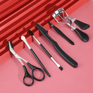 in stock black eyelash comb eyebrow brush eyelash clip stainless steel eyebrow scraping eyebrow clip eyebrow scissors eyebrow suit