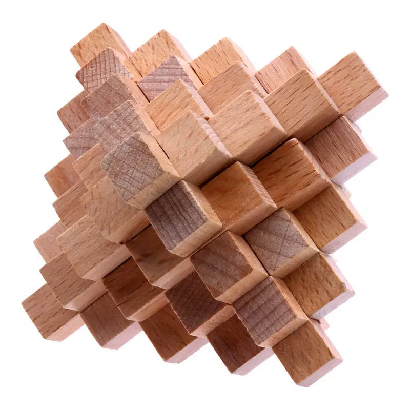 益智玩具成人榉木孔明锁鲁班锁解锁解环解压儿童开发智力大菠萝锁