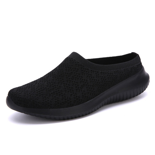 2024 cross-border new spring casual shoes and half slippers without heel lazy one-on-one maternity shoes breathable outer size large size