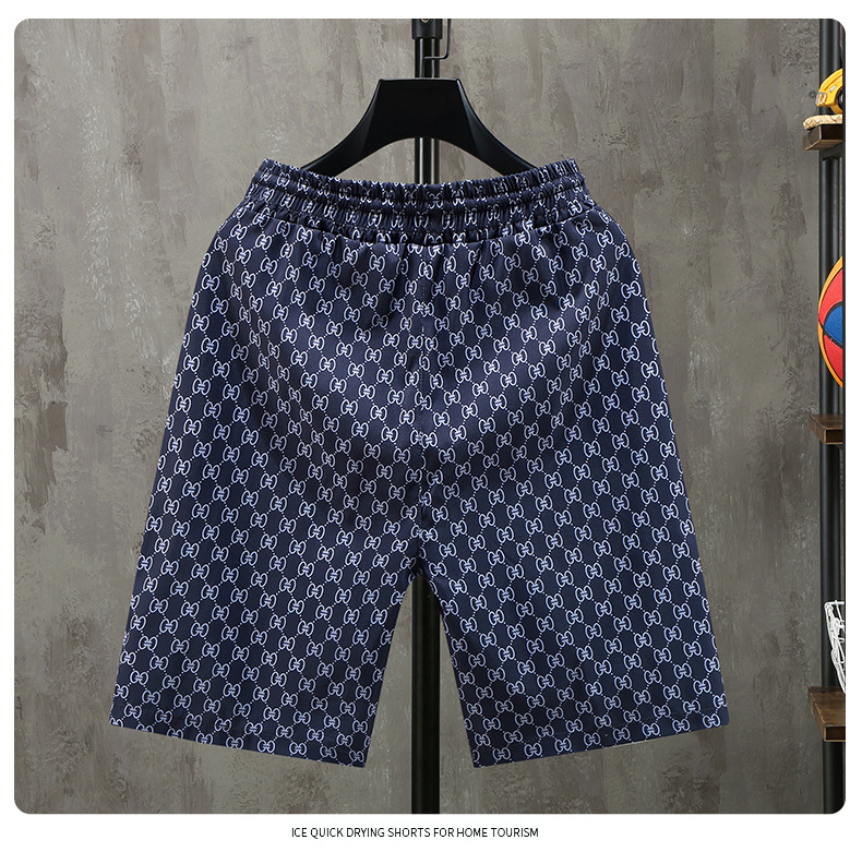 Sommershorts, trendige Sportoberbekleidung für Herren, bestickt, fünfteilig, jugendlich, lässig, dünn, schnell trocknend, locker sitzend_voghion.com