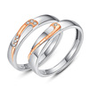 Fashionable trend ring for beloved suitable for men and women for St. Valentine's Day, silver 925 sample