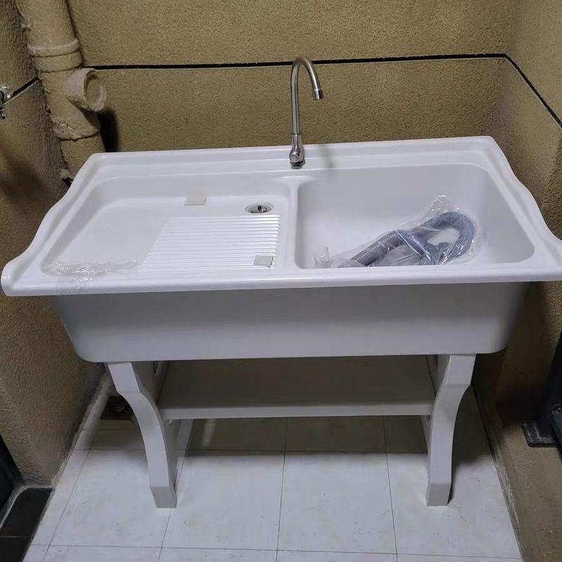 洗衣池带搓衣板室外阳台家用一体简易石英石水大理石庭院洗手盆|undefined