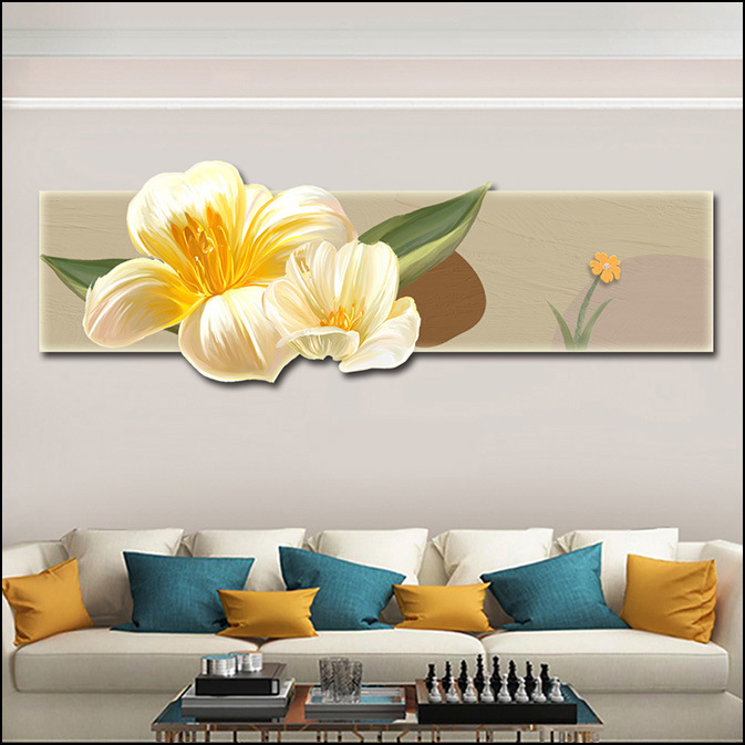 Pintura de decoración de la sala de estar de viento crema floral led atmósfera iluminación pintura de fondo sofá pintura de pared moderna pintura de dormitorio minimalista