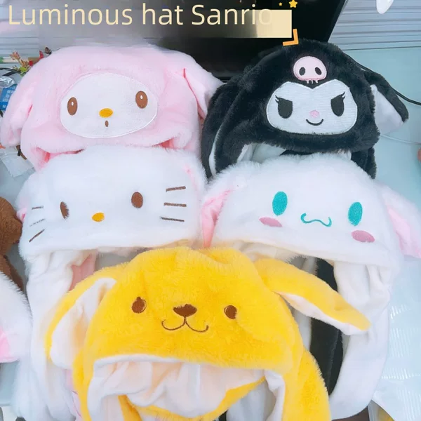 Luminous Sanrio Hat A Cute Cinnamon Dog Hat Plush Kulomi Airbag Hat Lamp