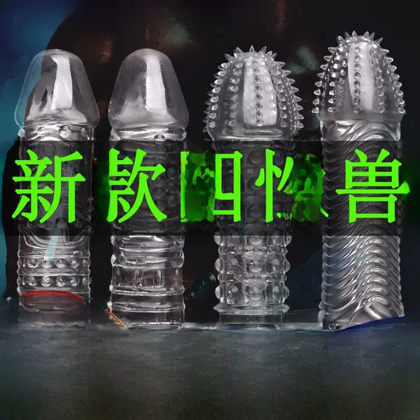 Crystal Thorned Penis Sleeve with Large Spikes, Extended and Thickened Glans Cover, Hollow Penis Toy for Men