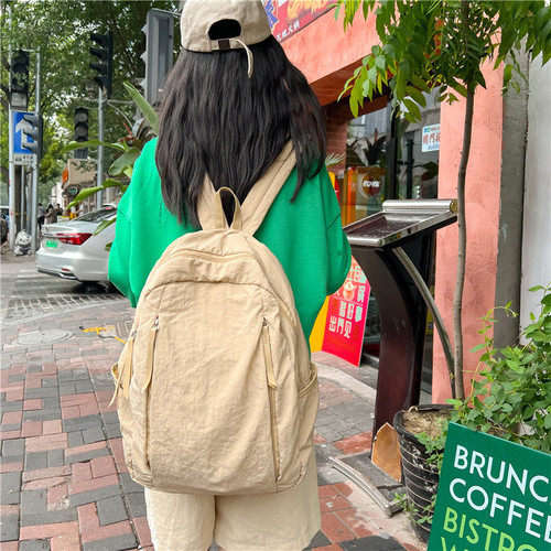 2024 New Nylon Large Capacity Backpack Women Ruiying ins Campus Style Lightweight Casual College Student Bag