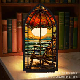 跨境新品BooKNook海边夕阳木质书立书架装饰摆件书角饰品桌面摆件