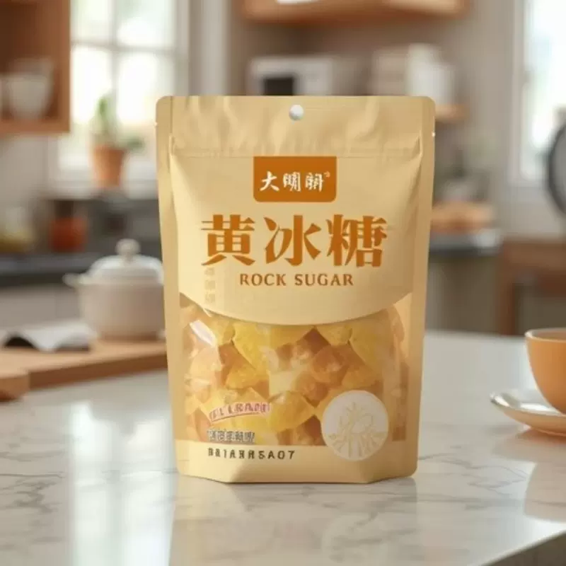 大明湖小粒黄冰糖280g袋装老冰糖土碎冰糖源头工厂一件批发黄冰糖