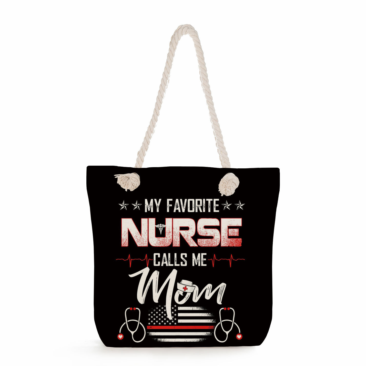 All Seasons Season Women'S Gender Classic Style Style Square Shape Medium Size Women's Classic Style Nurse Canvas Shopping Bags