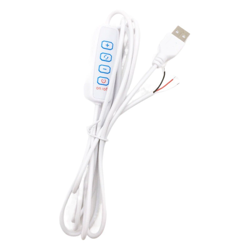 Кабель управления освещением с регулировкой яркости и цвета, USB-кабель для подсветки, 5В, трехцветный, с четырьмя кнопками, для LED-ламп и прямых трансляций