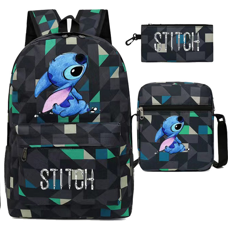 Puntada mochila bolsa de hombro Deportes masculino y femenino estudiante de secundaria bolsa de tres piezas conjunto estrella del bebé