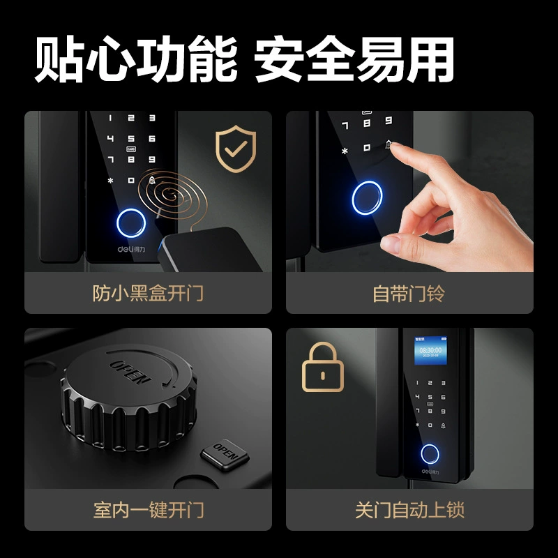 Efficient AL100 integrated glass door lock with password glass door lock office fingerprint smart lock door lock
