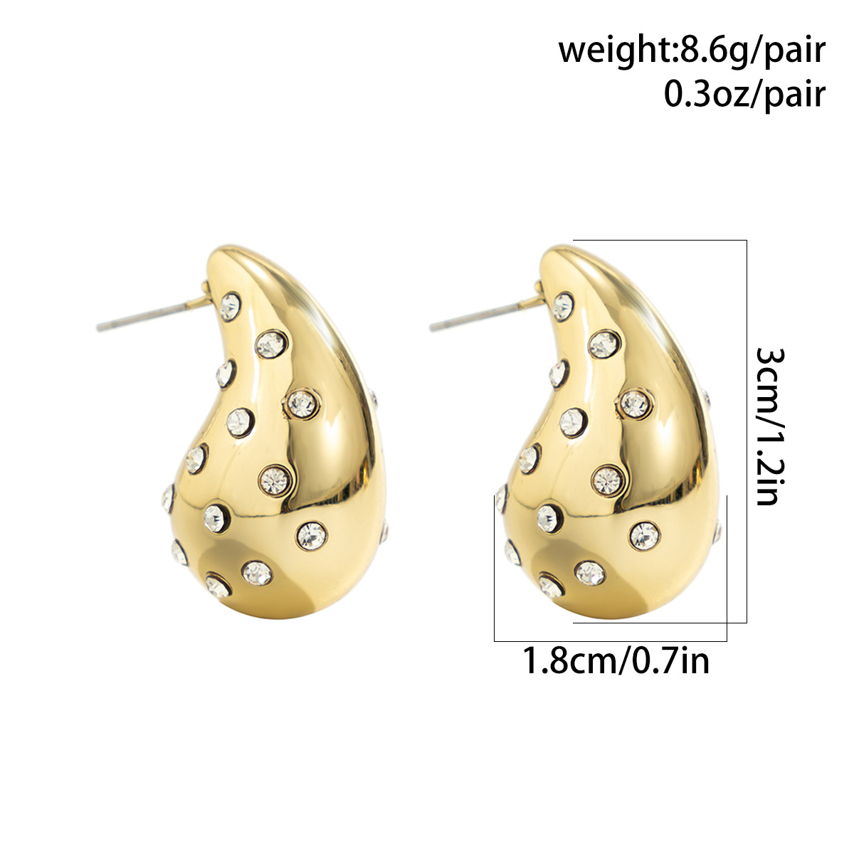 Water Drop Stud Earrings Minimalist Punk Style Drop Earrings_voghion.com