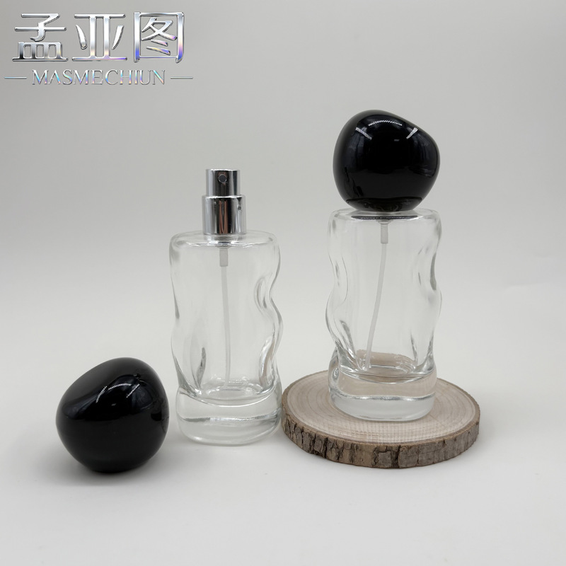 孟亚图香水日记50ml高端小众香水玻璃瓶 晶白料玻璃瓶 新款波浪瓶|undefined