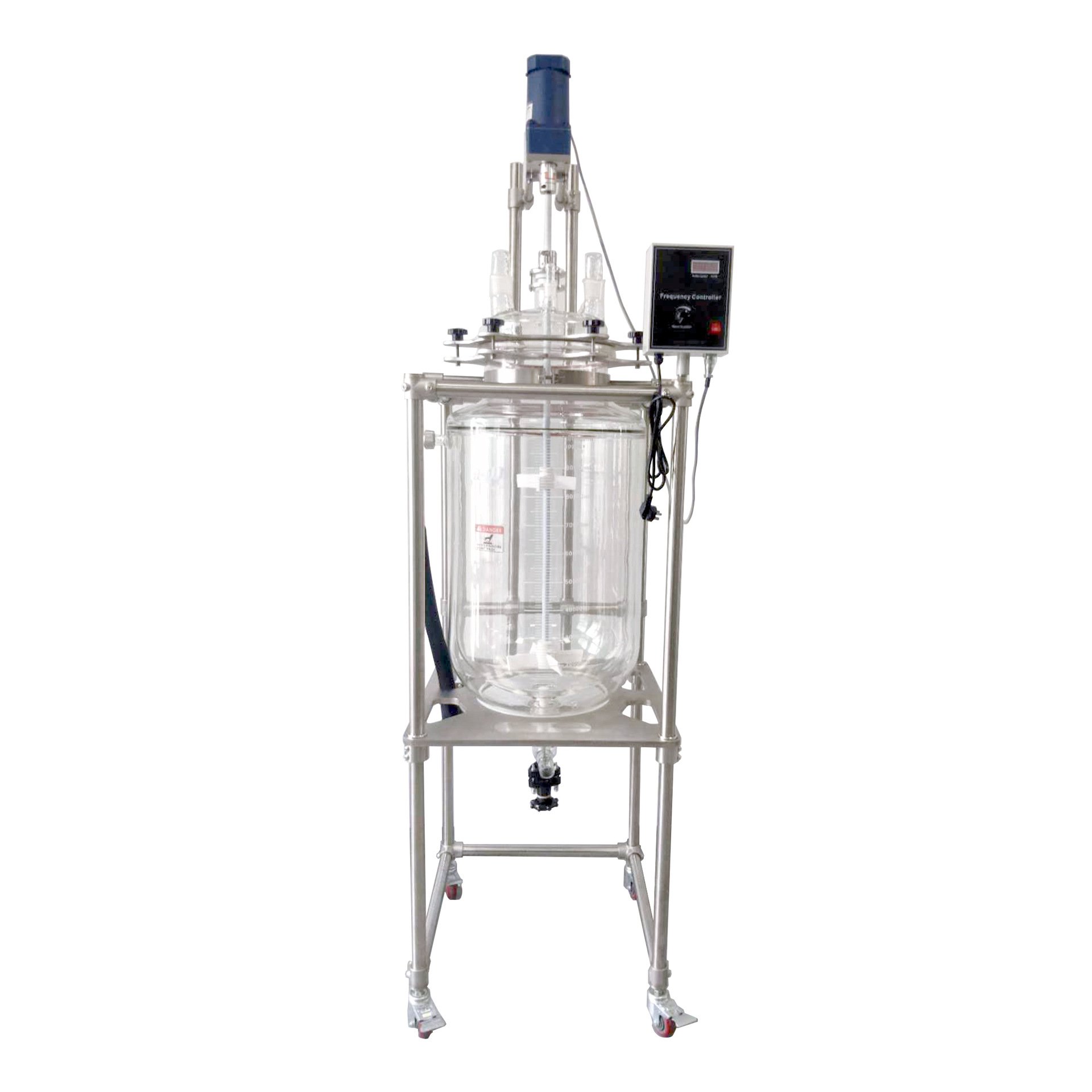 上海达丰 100L双层玻璃反应釜 高硼硅玻璃  厂家直销