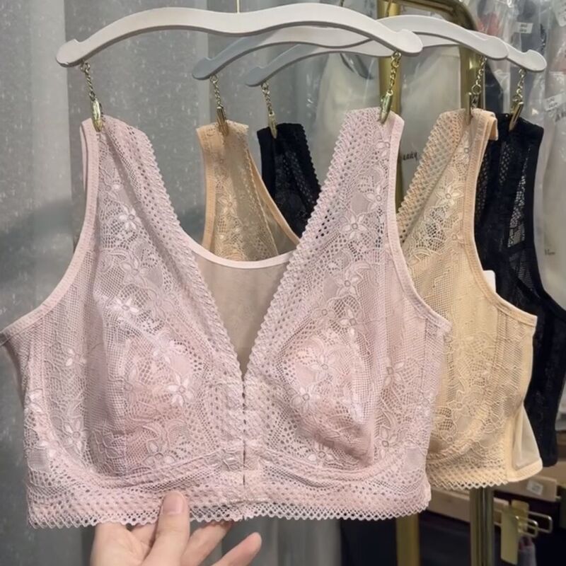 Plus-Size Ultra-Thin Padded Bunny Ear Design Export Original Summer Front-Clasp Bra Without Underwire Breathable Large Size Bra
