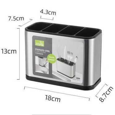 Hogar palillos de acero inoxidable vajilla multifuncional caja de almacenamiento de drenaje integrado cuchara transfronteriza nueva cocina tres en uno