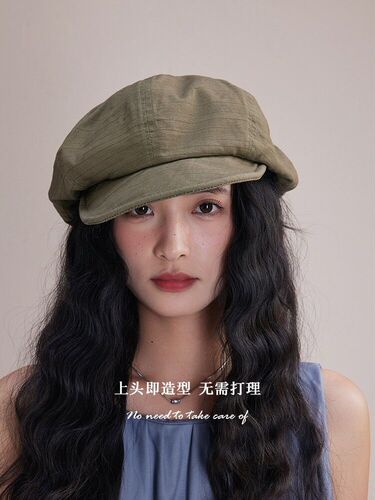 Heavyweight comeback | Casual Japanese cotton linen beret for women, spring and summer streetwear versatile hat, three-dimensional and stylish newsboy hat