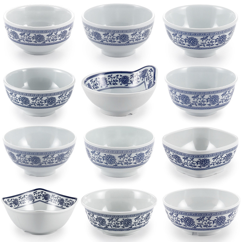 Melamine Bowl Commercial Blue and White Porcelain Plastic Small Bowl Imitation Porcelain Hotel Restaurant Rice Bowl Soup Bowl Porridge Bowl Hot Pot Seasoning Bowl Melamine Bowl Commercial Blue and White Porcelain Plastic Small Bowl Imitation Porcelain Hotel Restaurant Rice Bowl Soup Bowl Porridge Bowl Hot Pot Seasoning Bowl
