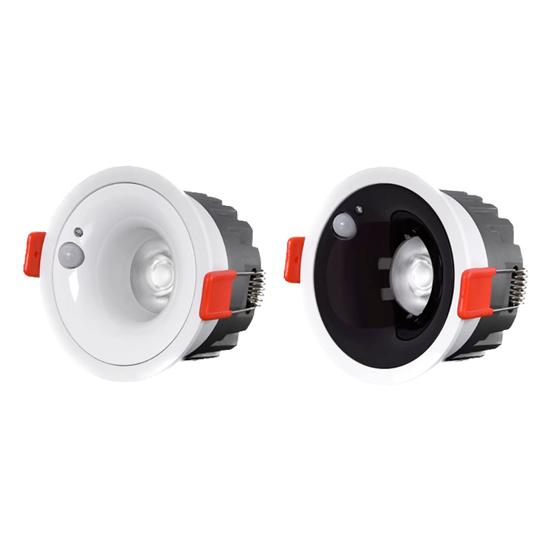 Led luz controlada por infrarrojos de inducción del cuerpo humano downlight foco empotrado hogar antideslumbrante pasillo luz de inducción