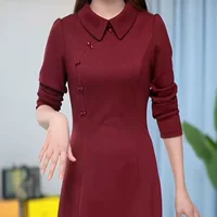 Элитное тонкое платье-чонсам для мам, весна-осень 2025, новый стиль, утягивающее платье-юбка, улучшенный чонсам