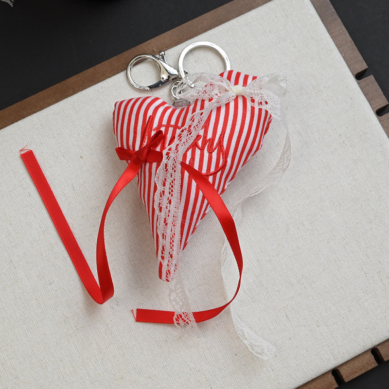 韓国ins新型レース蝶結び刺繍アルファベット愛珠鎖キーホルダー甘いファッションバッグアクセサリー|undefined