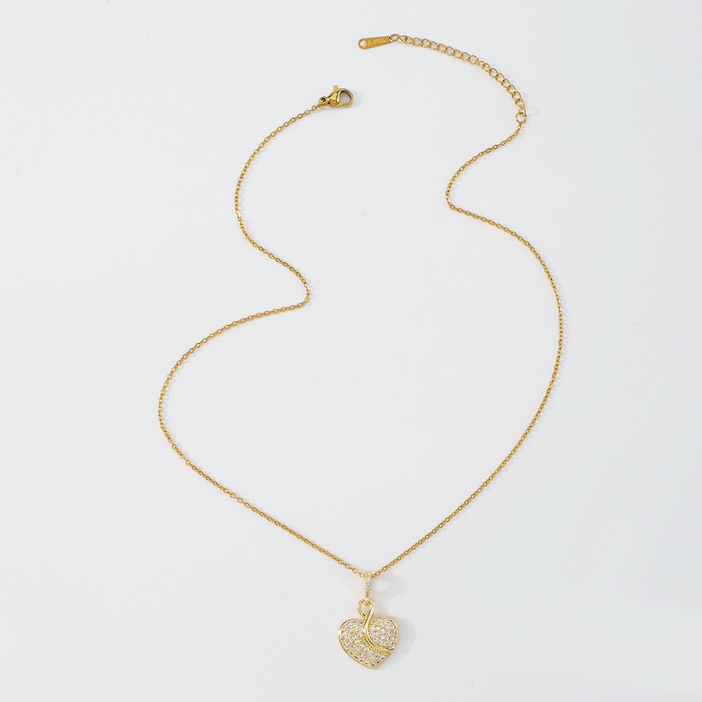 geometric niche love necklace hollow micro-inlaid irregular necklace