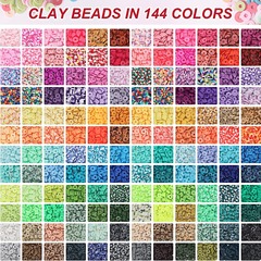 144色多色DIY軟陶粘土切片時尚手工手鍊項鍊飾品套盒珠珠寶製作