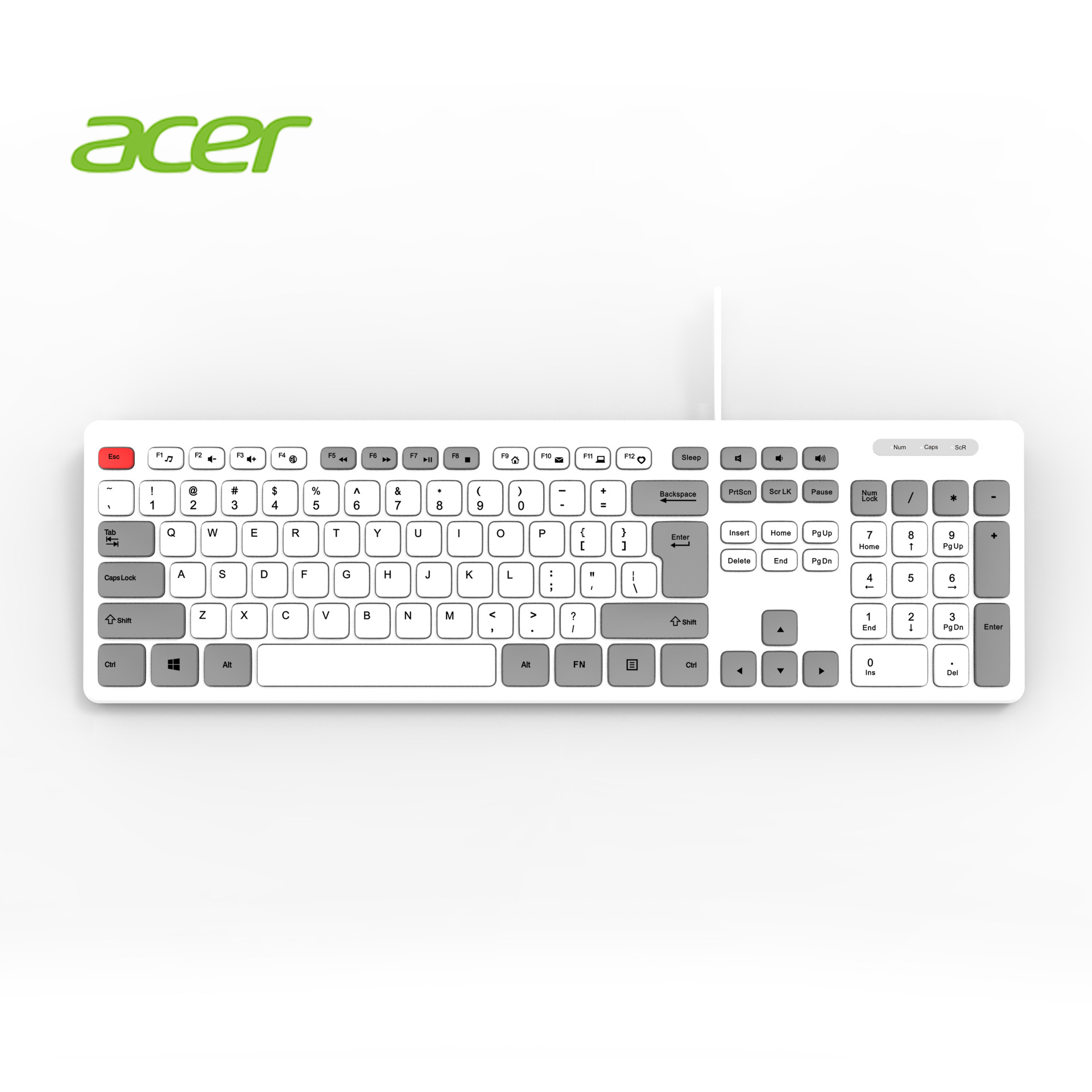 acer 宏碁OAK920 源头工厂有线键盘静音防泼溅 108键商务办公键盘